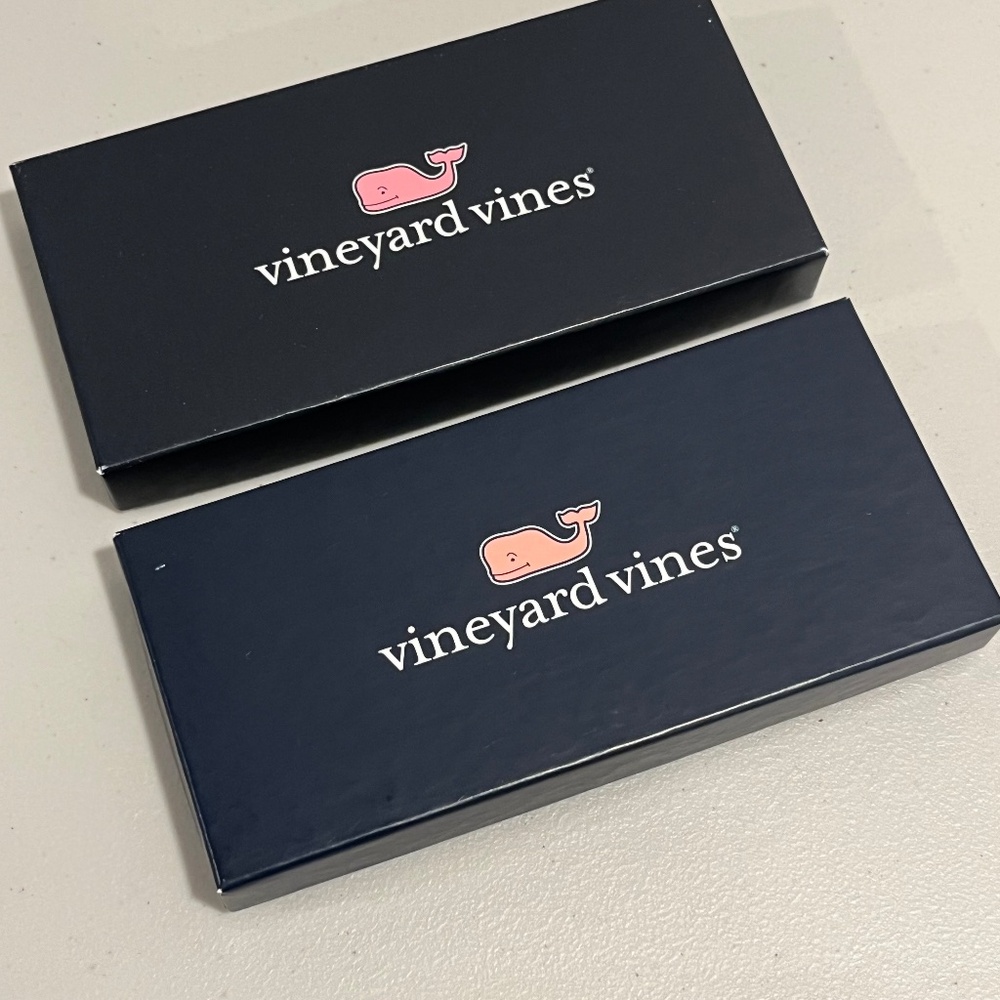 2 PC Lot Vineyard Vines EMPTY Gift Box - Small 6.25"L x 3" Navy
